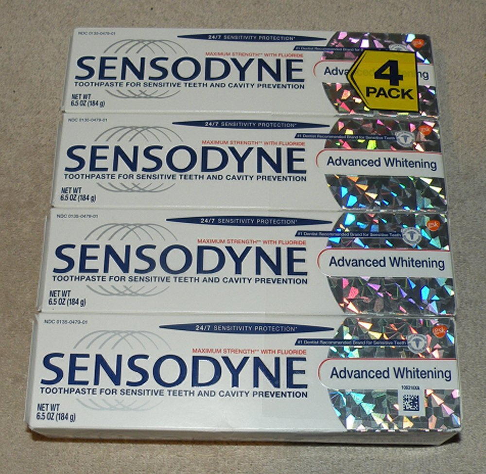 Sensodyne Advanced Whitening Toothpaste 6.5 Ounce 4-Pack New Sealed Expired